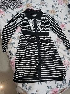 Striped Knit Sweater Dress