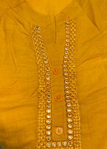 XL | Cotton kurti | Mustard Yellow