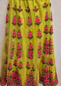 Lime Green Embroidered Lehenga Choli