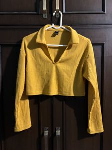 SHEIN Sunny Yellow Ribbed Crop Top🌼