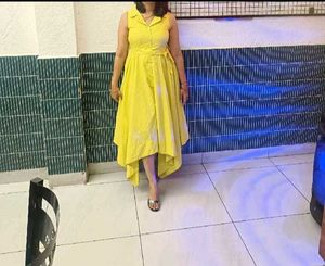 Yellow greenish Asymmetric Dress
