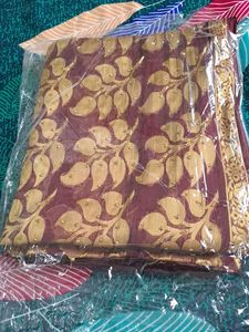Diwali look saree dark brownish colour