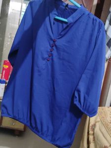 Flamingo Print and blue plain top - Combo of