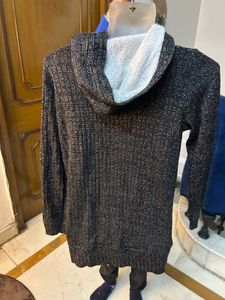 Hooded Knit Sweater Tunic