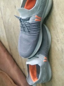 Gray Knitted Casual Sneakers