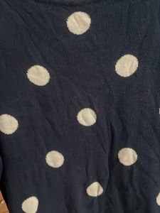 Navy Polka Dot Top