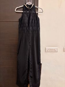 Partywear Black Lace Jumpsuit (padded)
