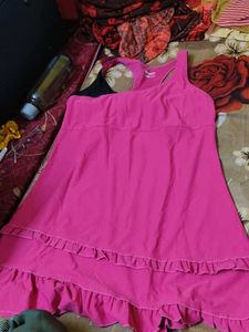 Pink Ruffle Mini Dress