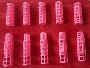 Pink Hair Rollers - 10 Pcs
