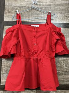 Red Off-Shoulder Top
