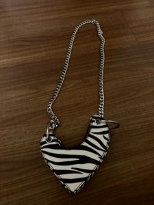 Zebra Print Chain Bag