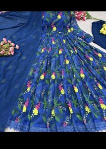 Blue Anarkali Set 💗