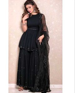 Elegant Black Sharara Suit