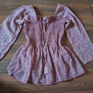 Maroon Square Neck Top