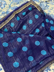Stylish Dark Blue Saree 💙