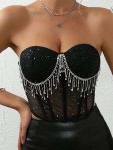 Sparkly Fringe Corset Top