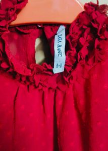 Red Ruffled Top