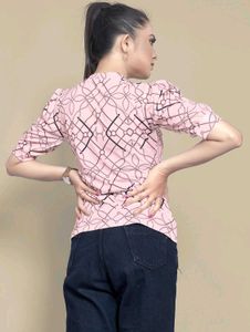 Stylish Pink Printed Top