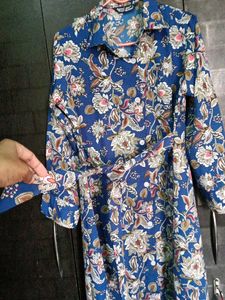 Floral belted midi dress