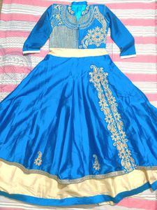 Blue Embroidered Ethnic Dress