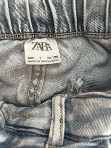 Zara Denim Light Wash Cargo Pants