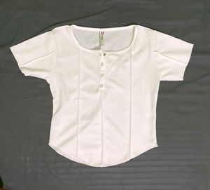 Y2K Button Down Crop Top ♡