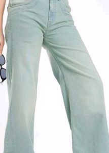 Women Wide Leg Heavy Fade Jeans