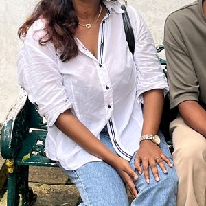 White Sheer Cotton Shirt Oversized