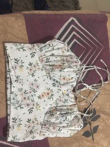 White Colored Satin Top