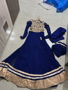 Elegant Blue Ethnic Gown