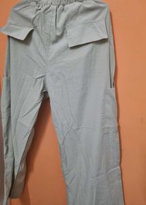 Beige Silky Fit Cargo Pant