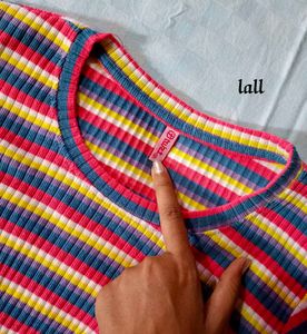 Ribbed Multicolour Top