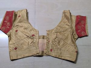 Golden Readymade Saree Blouse