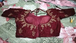 Maroon Velvet Lehenga Choli
