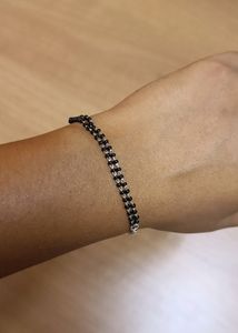 silver Black Beads Bracelet GIVA
