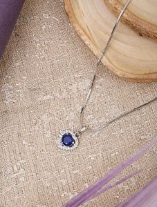Blue Stone Chain Pendent (New)