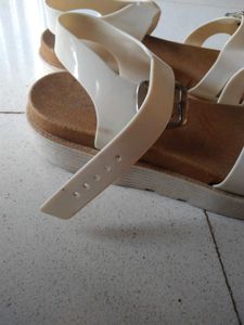 white sandals
