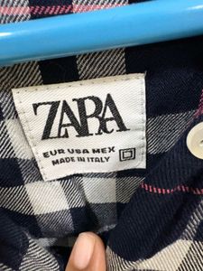 ZARA Plaid Button-Up Shirt