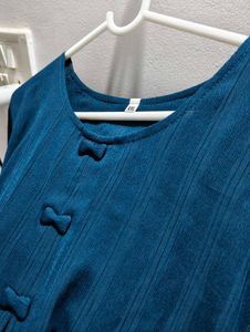 Blue Dress with Bow Details