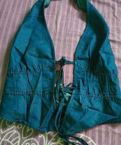 Stylish Denim Halter Top