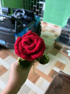 Crochet Red Rose