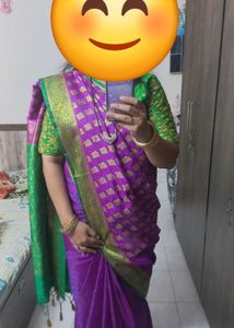 Magenta color beautiful saree