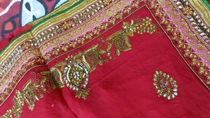 Sale- Red Heavy Saree with green blouse