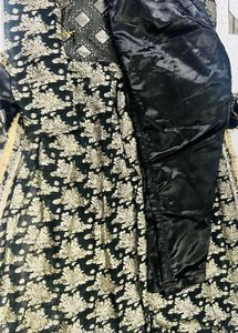 Black Ethnic Dress With Golden Print