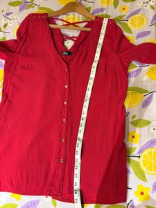 Beautiful Red criss-cross back Shirt