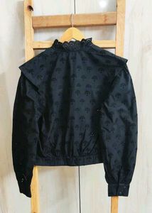 Elegant Black Embroidered Top Size-36-38