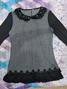 Elegant Grey Tunic Top