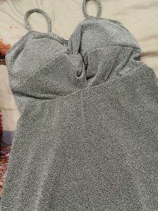 Sparkly Silver Mini Dress