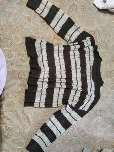 Striped Knit Pullover Sweater