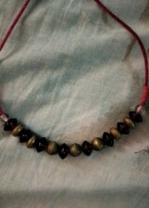 Brass and Garnet Beaded Neckpiece